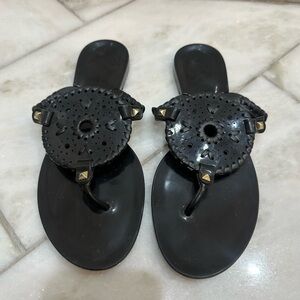 Size 8 Jack Rogers Black Georgica Stud Jelly Sandals